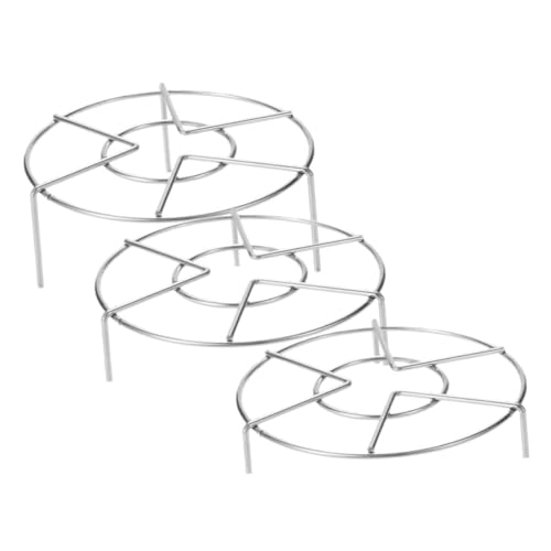 VALICLUD 3 Stück Edelstahl Dampfgarer Rack mit Verstellbaren Füßen Steamer Rack für Elektrischen Schnellkochtopf Küchenzubehör Robust Langlebig Einfach zu Reinigen von VALICLUD
