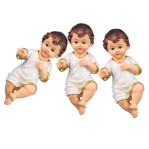 VALICLUD 3 Stück Mini Jesus Figuren aus Resin Kleine Jesus Krippenfiguren mit Detailreicher Gestaltung Langlebige Religiöse Dekoration für Weihnachtsdeko Regal oder Kirchen Display von VALICLUD
