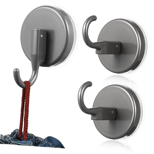 VALICLUD 3 Stück Saugnapf Wandhaken für Glas und Fliesen Starker Halt ohne Bohren Abnehmbare Klebehaken für Bad Dusche und Küche Moderne Runde Design organizer von VALICLUD