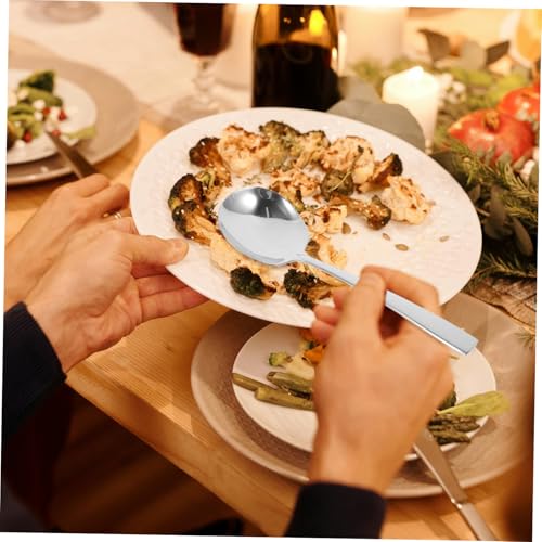 VALICLUD 3 Stück Teiliges Edelstahl Servierlöffel Groß Multifunktional Rostfrei Glatte Kanten Leicht und Robust für Buffet Restaurant Haushalt und Picknick Komfortabel zu Halten von VALICLUD