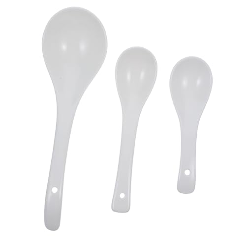 VALICLUD 3 Stück Teiliges Keramik suppelöffel Multifunktionale Porzellan löffel für Suppe Brei und Dessert Hitzebeständig Stilvolles Design für Haushalt und Küche von VALICLUD