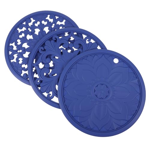 VALICLUD 3 Stück Teiliges Silikon Untersetzer mit Hohlem Blumenmuster Hitzebeständige rutschfeste Tischmatten für Heiße Töpfe Schalen und Geschirr Dekorative Isolierpads zum Schutz von VALICLUD 3 Stück Teiliges Silikon Untersetzer mit Hohlem Blumenmuster Hitzebeständige rutschfeste Tischmatten für Heiße Töpfe Schalen und Geschirr Dekorative Isolierpads zum Schutz von von VALICLUD