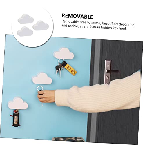 VALICLUD 3 Stück Teiliges Wolkenförmiges Schlüsselbrett Wandmontage Selbstklebend Wiederverwendbar Magnetischer Hausschlüsselhalter Stilvolle Wanddekoration für Eingang Wohnzimmer von VALICLUD