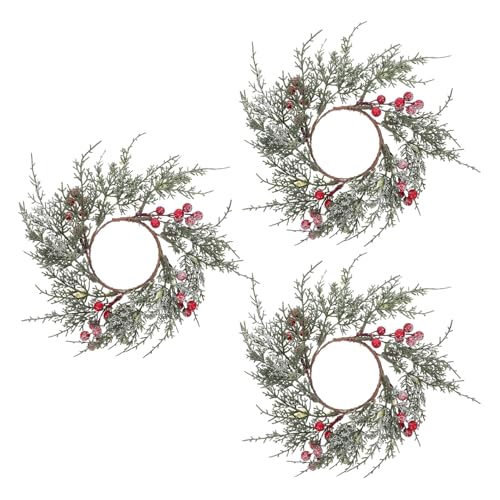 VALICLUD 3 Stück Weihnachtskerzenring Kerzenringe Kränze Kerzenringe für Kerzen Urlaub Tischdekoration Künstliche Herzstückring Weihnachtskranz Kerzenhalter Plastik VALICLUD 3 Stück Weihnachtskerzenring Kerzenringe Kränze Kerzenringe für Kerzen Urlaub Tischdekoration Künstliche Herzstückring Weihnachtskranz Kerzenhalter Plastik von VALICLUD
