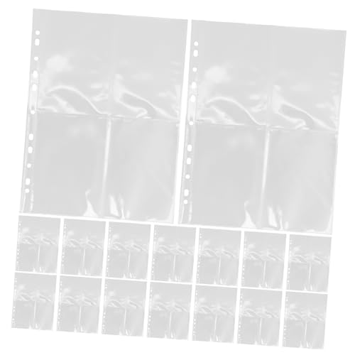 VALICLUD 30 Stück Fotoalbum Seiten mit Doppelseitige Transparente Kartenhüllen für Fotos Postkarten und Sammlungen für Ordner und Organisation von VALICLUD