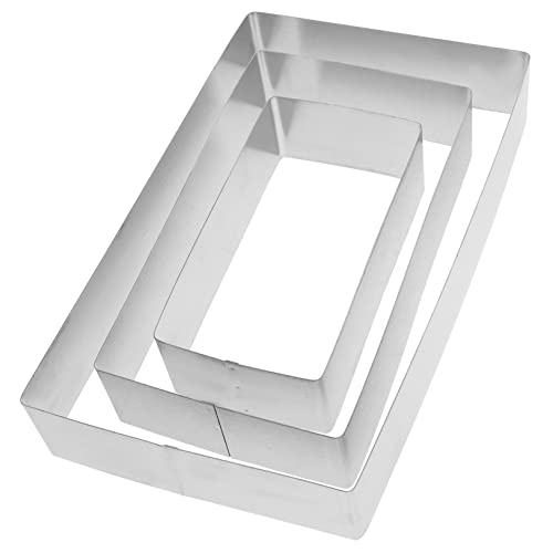 VALICLUD 3Stücke Mousse Ringe Set Teiliges Rechteckige Kuchenform für Tiramisu und Gebäck Hochwertige Wiederverwendbare Backform für DIY Bäckerei für Kreative Desserts VALICLUD 3Stücke Mousse Ringe Set Teiliges Rechteckige Kuchenform für Tiramisu und Gebäck Hochwertige Wiederverwendbare Backform für DIY Bäckerei für Kreative Desserts von VALICLUD
