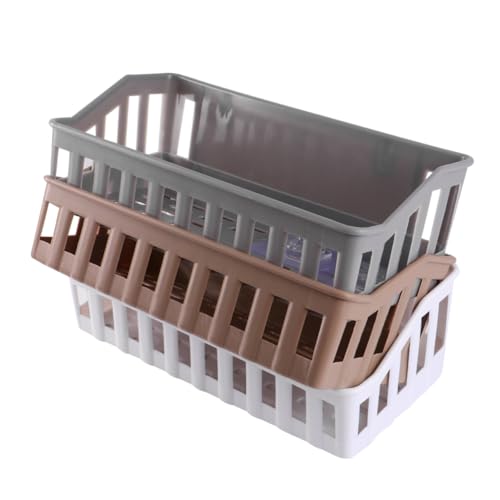 VALICLUD 3stücke Badezimmer Wandregal Set Mit Lochfreien Saugnapfkörben Aus Kunststoff Organizer Für Badezimmer Und Küche Geeignet Für Glatte Oberflächen Wie Fliesen Und Glas Beige Hellgrau von VALICLUD
