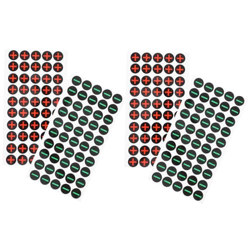 VALICLUD 4 Blätter Wetterfeste Polarity Safety Sticker Selbstklebend Batteriewarnung Elektrische Box Polaritätskennzeichnung Plus Minus Aufkleber für Sichere Geräteinstallation von VALICLUD
