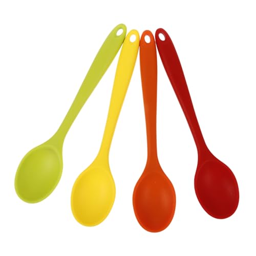 VALICLUD 4 STÜCKE Teiliges Silikon Kochlöffel mit Langem Griff Hitzebeständig und Antihaftbeschichtet zum Rühren Servieren und Backen Gelb Rot Grün und Orange für Küche VALICLUD 4 STÜCKE Teiliges Silikon Kochlöffel mit Langem Griff Hitzebeständig und Antihaftbeschichtet zum Rühren Servieren und Backen Gelb Rot Grün und Orange für Küche von VALICLUD