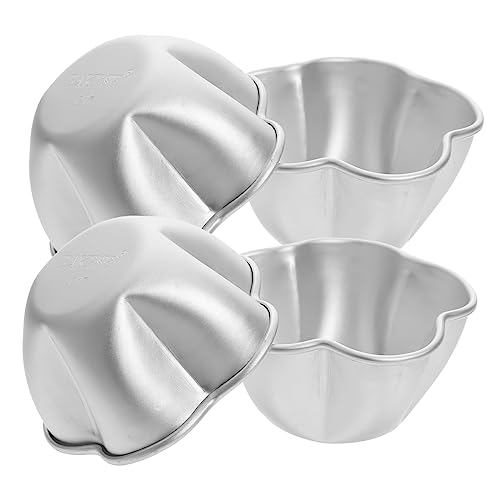 VALICLUD 4 Stück Aluminium Muffin und Puddingform Teiliges Backform für Mini Kuchen und Cupcakes Leicht zu Reinigen und Hitzebeständig für Partys und Feiern von VALICLUD