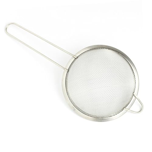 VALICLUD 4 Stück Edelstahl Handheld Öl Mehlsieb mit Feinem Mesh Rostfrei Hitzebeständig zum Filtern von Öl Suppe und Lebensmitteln in Küche und Gastronomie von VALICLUD