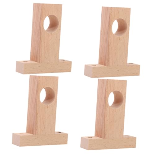 VALICLUD 4 Stück Holz Gardinenstangenhalterung T förmig Stabile Gardinenhalter Robust Holz Halterung Gardinenstange Einfache Montage für Schrank Garderobe Wohnzimmer von VALICLUD