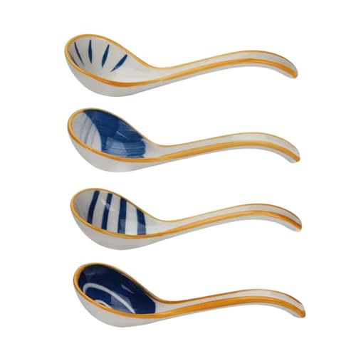 VALICLUD 4 Stück Japanische Keramik Suppenlöffel Porzellan Löffel für Suppe Knödel Eis Dessert Ergonomisch Handlich Glatte Oberfläche als für Familie und Freunde VALICLUD 4 Stück Japanische Keramik Suppenlöffel Porzellan Löffel für Suppe Knödel Eis Dessert Ergonomisch Handlich Glatte Oberfläche als für Familie und Freunde von VALICLUD