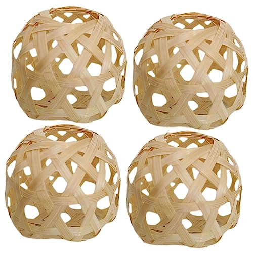 VALICLUD 4 Stück Mini Handgefertigter Lampenschirm Dekorativer Woven Lampshade für Tischlampe Pendelleuchte und Kronleuchter Durchmesser Höhe von VALICLUD
