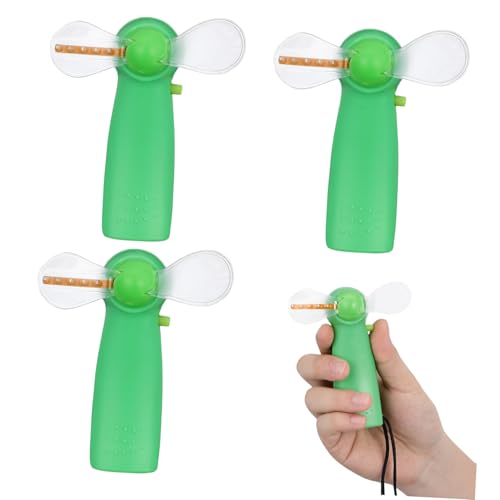 VALICLUD 4 Stück Mini LED Tischventilator mit Farbigem Leuchten Leise Batterielos Leicht und Sicher für Büro Zuhause und Unterwegs Automatisches Farbwechselmuster Zufällige Zufällige Farbe von VALICLUD