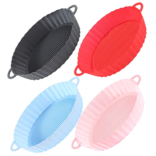 VALICLUD 4 Stück Silikon Backform für Heißluftfritteuse Teiliges Rot Blau und Wiederverwendbare Silikon Fritteusenunterlage für Backofen und Mikrowelle Verbessert Luftzirkulation und VALICLUD 4 Stück Silikon Backform für Heißluftfritteuse Teiliges Rot Blau und Wiederverwendbare Silikon Fritteusenunterlage für Backofen und Mikrowelle Verbessert Luftzirkulation und von VALICLUD