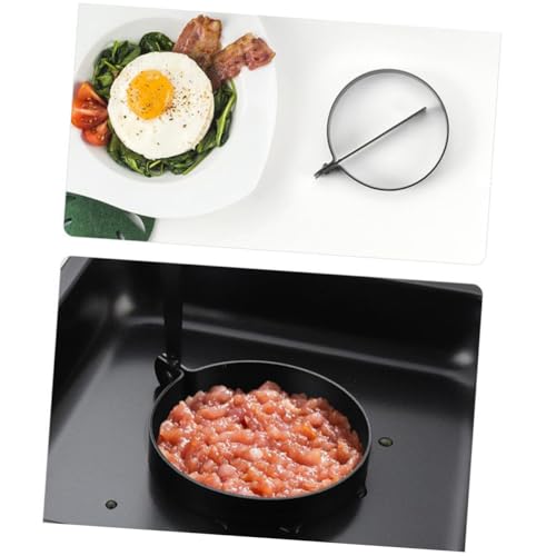 VALICLUD 4 Stück Teiliges Antihaft Eierring Dicke Runde Spiegelei Formen aus Hochwertigem Material Einfach zu Reinigen mit Rutschfestem Griff zum Braten von Eiern und Pancakes Pfanne von VALICLUD