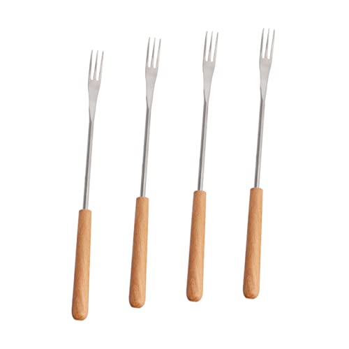 VALICLUD 4 Stück Teiliges Bbq Röstgabel aus Edelstahl mit Holzgriff Verbrühungsfest Langer Griff Dreizinkige Fondue und Marshmallow Gabeln für Käse Obst Grill und Dessert VALICLUD 4 Stück Teiliges Bbq Röstgabel aus Edelstahl mit Holzgriff Verbrühungsfest Langer Griff Dreizinkige Fondue und Marshmallow Gabeln für Käse Obst Grill und Dessert von VALICLUD