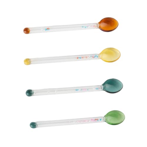 VALICLUD 4 Stück Teiliges Bunte Transparente Dessertlöffel aus Hitzebeständigem Glas Multifunktionale Kaffeelöffel mit Langem Stiel für Eis Milch Joghurt und Getränke Zufällige Farbe VALICLUD 4 Stück Teiliges Bunte Transparente Dessertlöffel aus Hitzebeständigem Glas Multifunktionale Kaffeelöffel mit Langem Stiel für Eis Milch Joghurt und Getränke Zufällige Farbe von VALICLUD