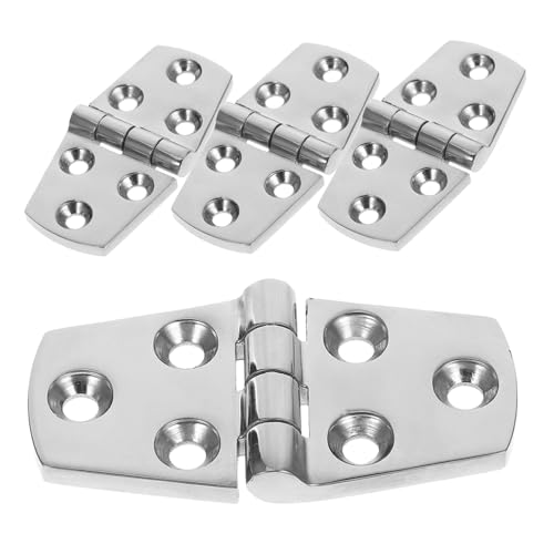 VALICLUD 4 Stück Teiliges Edelstahl Boots Scharnier Hochbelastbar Marinegeeignete Klappscharnier mit Schrauben Rostbeständig für Yacht Bootsluke Einfache Montage für Boot und Hausgebrauch von VALICLUD