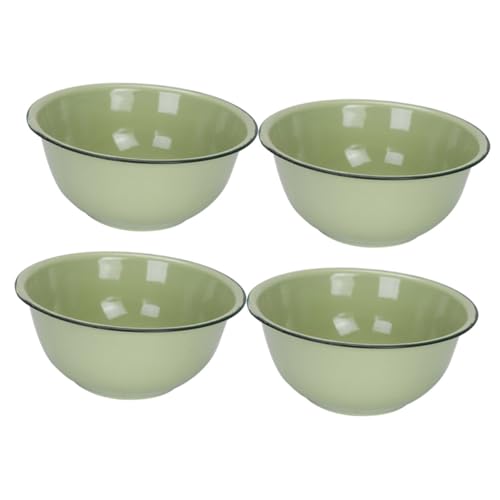 VALICLUD 4 Stück Teiliges Emaille Dickwandige Vintage Suppenschüsseln mit Grünem Retro design Vielseitige Haushaltsschalen aus Emailliertem Stahl für Suppe Salat Speisereste und VALICLUD 4 Stück Teiliges Emaille Dickwandige Vintage Suppenschüsseln mit Grünem Retro design Vielseitige Haushaltsschalen aus Emailliertem Stahl für Suppe Salat Speisereste und von VALICLUD