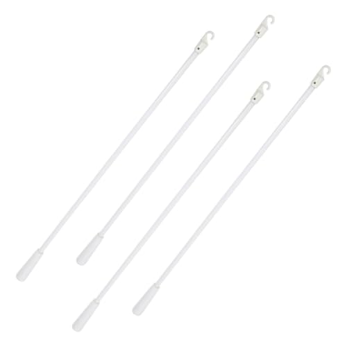 VALICLUD 4 Stück Teiliges Jalousienstäbe aus Fiberglas Weiße Blendschieber Ersatzstäbe mit Haken Langlebige Gardinenstangen für Fensterjalousien und Praktisch von VALICLUD