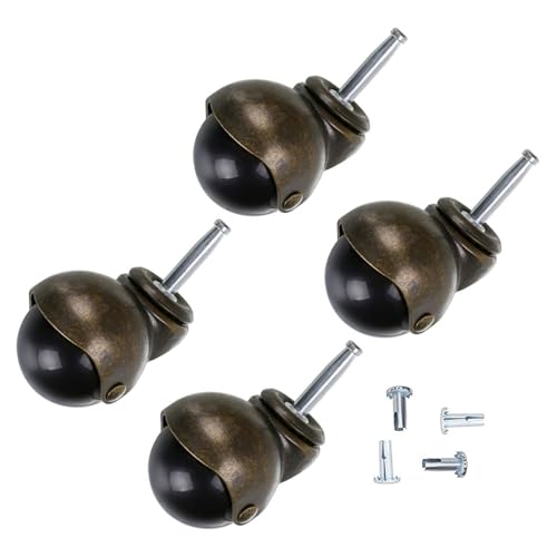 VALICLUD 4 Stück Teiliges Kugelrollen Möbelrollen Drehbar Starke Tragfähigkeit Büro Stuhl Ersatzräder Möbel Zubehör für Teppich Vinyl von VALICLUD