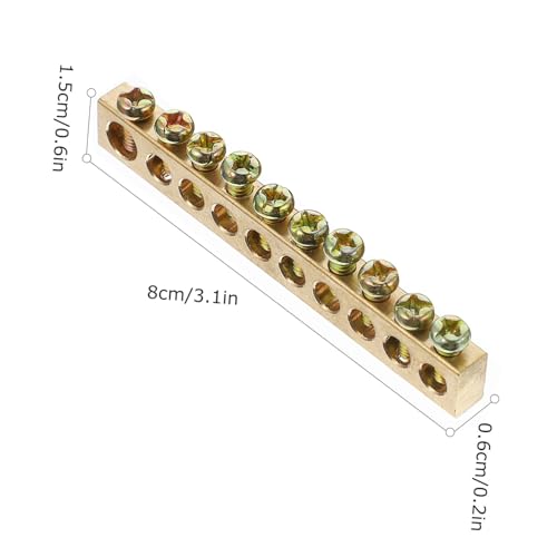 VALICLUD 4 Stück Teiliges Kupfer Erdungs Neutralleiter verteilerblock mit Löchern Langlebige Elektrische Anschlussklemmen Korrosionsbeständig und Einfach zu Montieren für Verteilerkästen von VALICLUD