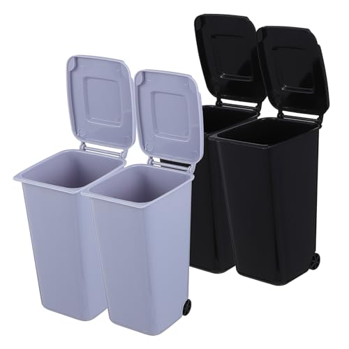 VALICLUD 4 Stück Teiliges Mini Mülltonnen mit Deckel und Multifunktionale Desktop Abfalleimer und Stiftehalter in Schwarz und Kreative Kunststoff Behälter für Büro Schlafzimmer und Studium VALICLUD 4 Stück Teiliges Mini Mülltonnen mit Deckel und Multifunktionale Desktop Abfalleimer und Stiftehalter in Schwarz und Kreative Kunststoff Behälter für Büro Schlafzimmer und Studium von VALICLUD