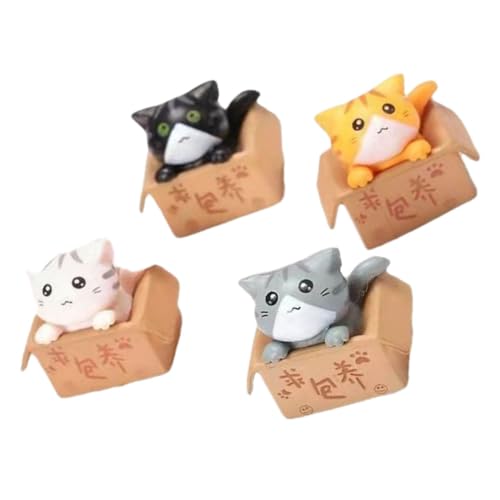 VALICLUD 4 Stück Teiliges Miniatur Katzenfiguren aus Langlebigem PVC Filigrane Katzenskulpturen für Mikro Landschaft und Blumentopf Deko Niedliche Tischdekoration in Weiß Gelb Schwarz VALICLUD 4 Stück Teiliges Miniatur Katzenfiguren aus Langlebigem PVC Filigrane Katzenskulpturen für Mikro Landschaft und Blumentopf Deko Niedliche Tischdekoration in Weiß Gelb Schwarz von VALICLUD