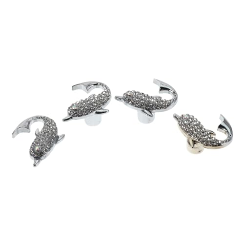 VALICLUD 4 Stück Teiliges Silberne Delfin-möbelgriffe aus Langlebiger Legierung mit Kristallakzenten Einzelochmontiert für Kinderzimmer-kommoden Schränke und Vielseitige Möbel VALICLUD 4 Stück Teiliges Silberne Delfin-möbelgriffe aus Langlebiger Legierung mit Kristallakzenten Einzelochmontiert für Kinderzimmer-kommoden Schränke und Vielseitige Möbel von VALICLUD