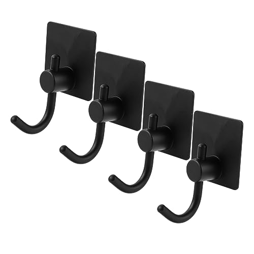 VALICLUD 4 Stück Wand Haken aus Selbstklebende Handtuch und Schlüsselhaken für Badezimmer Schlafzimmer Starke Tragfähigkeit Installieren Schwarz VALICLUD 4 Stück Wand Haken aus Selbstklebende Handtuch und Schlüsselhaken für Badezimmer Schlafzimmer Starke Tragfähigkeit Installieren Schwarz von VALICLUD
