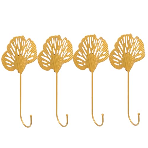 VALICLUD 4 Stück Wandhaken Metall Ginkgo Design Dekorative Schlüsselhalter Minimalistischer Garderobenhaken für Flur Schlafzimmer Bad Stabile Wandmontage Kunstvolle Optik Vielseitig VALICLUD 4 Stück Wandhaken Metall Ginkgo Design Dekorative Schlüsselhalter Minimalistischer Garderobenhaken für Flur Schlafzimmer Bad Stabile Wandmontage Kunstvolle Optik Vielseitig von VALICLUD