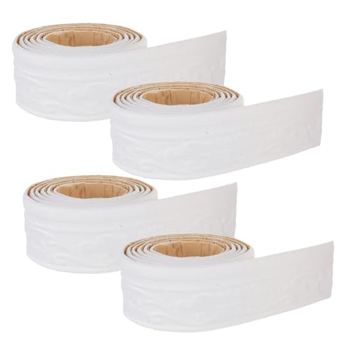 VALICLUD 4stücke Selbstklebende Spiegelrahmenbordüre Wanddekorleisten Flexibler Fußleistenbord Für Badezimmerfliesenkanten Küchenrückwand von VALICLUD