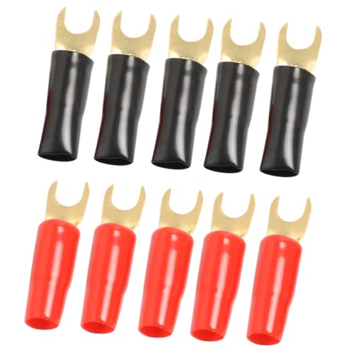 VALICLUD 5 Paare Vergoldete Gabelkabelschuhe Lautsprecherkabelanschlüsse Kupferklemmen Crimp-verbinder mit und Schwarzem Isolationsschutz für Gauge Lautsprecherkabel VALICLUD 5 Paare Vergoldete Gabelkabelschuhe Lautsprecherkabelanschlüsse Kupferklemmen Crimp-verbinder mit und Schwarzem Isolationsschutz für Gauge Lautsprecherkabel von VALICLUD