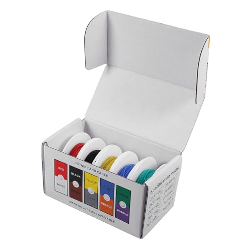 VALICLUD 5 Rollen Flexible Silikonkabel À Hitzebeständiges Isoliertes DIY Kabel für Modellbau Elektrogeräte Motoranschlüsse Buntes Silikondraht für Vielseitigen Einsatz VALICLUD 5 Rollen Flexible Silikonkabel À Hitzebeständiges Isoliertes DIY Kabel für Modellbau Elektrogeräte Motoranschlüsse Buntes Silikondraht für Vielseitigen Einsatz von VALICLUD