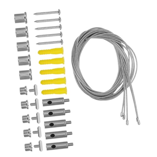 VALICLUD 5 Sätze Aufhängedraht für Pendelleuchten Stabiles Stahlseil mit Aluminiumprofil Einfach Montierbares Seilaufhängung Einbauset für Deckenleuchten Geeignet für Wohnzimmer und von VALICLUD