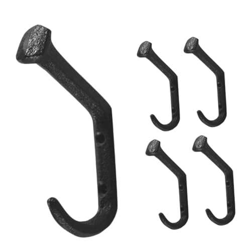 VALICLUD 5 Stück Garderobenhaken Vintage Stil Wandhaken aus Gusseisen Dekorative Wandmontage für Kleidung Handtücher und Mäntel Platzsparend für Flur Bad und Garten von VALICLUD