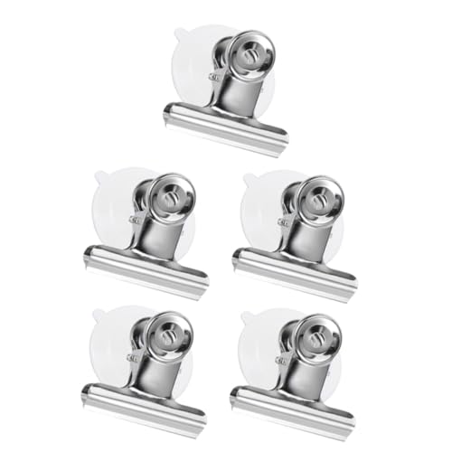 VALICLUD 5 Stück Saugnapf Edelstahl Klammern Starke Saugnäpfe für Fenster Fliesen Vielseitige Haushalt Clips für Bad Küche Praktische Saugnapf Halter ohne Bohren Wiederverwendbar und von VALICLUD
