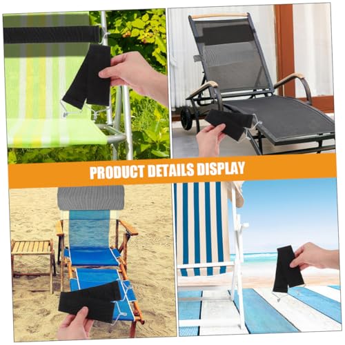 VALICLUD 5 Stück Schwarze Verstärkte Liegestuhl Gurtschnallen Teiliges Schwere Tragkraft Bruchsichere Reparaturbänder für Balkon und Klappstühle Stabilisierende Gurte für Outdoor Sessel von VALICLUD