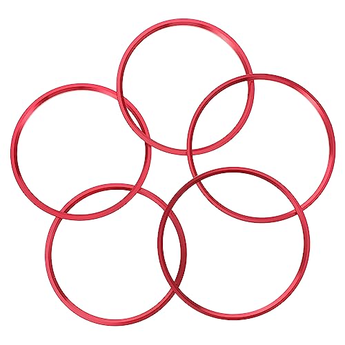 VALICLUD 5 Stück Teiliges Aluminiumlegierung Air Vent Ring für Autos Dekorative Abdeckung für Klimaanlage Installieren Leuchtendem Rot Passend für Verschiedene Fahrzeugmodelle von VALICLUD