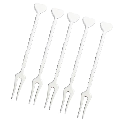 VALICLUD 5 Stück Teiliges Edelstahl Obstgabel Herzform Rostfrei Robust und Bruchsicher Rutschfester Griff Vielseitig Einsetzbar für Obst Gemüse Fleisch für Zuhause und Restaurant VALICLUD 5 Stück Teiliges Edelstahl Obstgabel Herzform Rostfrei Robust und Bruchsicher Rutschfester Griff Vielseitig Einsetzbar für Obst Gemüse Fleisch für Zuhause und Restaurant von VALICLUD