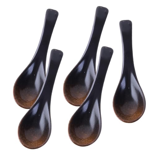 VALICLUD 5 Stück Teiliges Keramik Suppenlöffel aus Lebensmittelechtem Porzellan Großer Haushaltslöffel mit Ergonomischem Griff Hitzebeständig und Vielseitig für Suppe Dessert und Reis für von VALICLUD