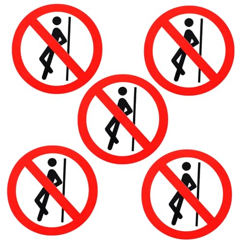 VALICLUD 5 Stück Teiliges No Leaning Warnschild Selbstklebend Deutliche Sicherheitsaufkleber für Werkstatt und Baustelle Langlebige Warnhinweise mit Klarer Farbgebung Einfache Anbringung von VALICLUD