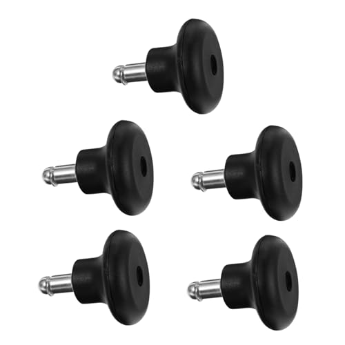 VALICLUD 5 Stück Teiliges PU Bürostuhl Festes Rad Schwarze Geräuscharme Verschleißfeste für Fliesen Laminat Stabile Stuhlgleiter für Büro Zuhause Schule Labor von VALICLUD