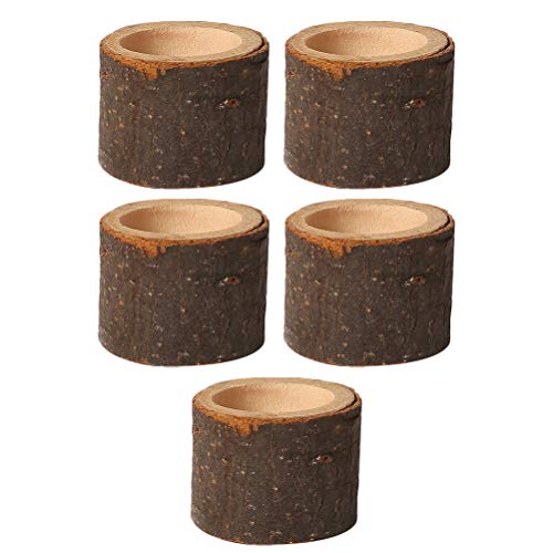 VALICLUD 5Pcs Creative Candleholder Candlestick Ornament Holz Candleholde (Kaffee) Weihnachts dekorative von VALICLUD