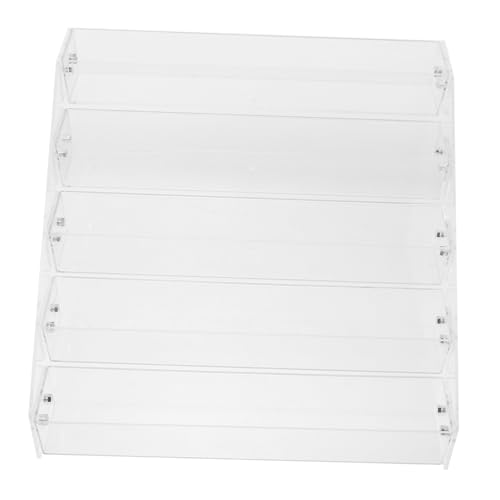 VALICLUD 5stufe Kleines Wandregal Aus Acryl Transparenter Organizer Für Schminktisch Schublade Süßigkeitendisplay Für Kino Zigarettendisplay Parfümregal Lippenstifthalter von VALICLUD