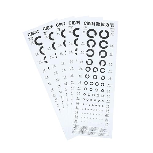 VALICLUD 6 Blätter Teiliges C Sehtest aus Hochwertigem PVC Klare Drucke Testtafel für und Kliniken Praktische Wandmontage Standard Sehprüfungstafel für Erwachsene von VALICLUD
