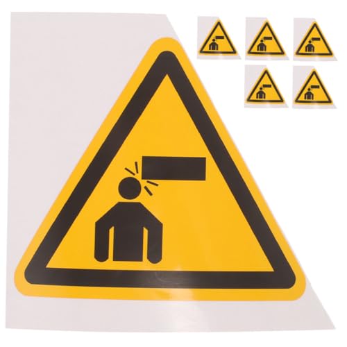 VALICLUD 6 Stück Achtung Warnschild Achtung Kopf Selbstklebende Sicherheitsaufkleber für Niedrige Decken für Werkstätten Maschinen und Fabriken von VALICLUD