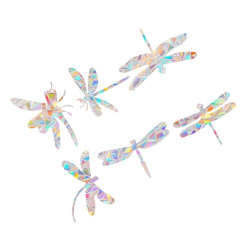 VALICLUD 6 Stück Regenbogen Prism Fensteraufkleber Anti kollision Vogel Schutz Sticker ohne Kleber für Türen und Fenster zur Tier Vogelsicherheit Badezimmer Deko von VALICLUD